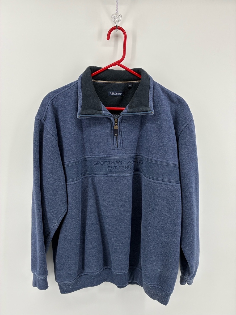 Westbury Sports Classics Vintage Men’s Navy Quarter-Zip Pullover Sweater